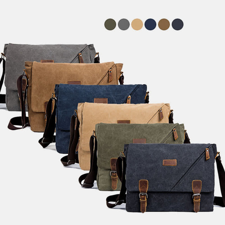Herren Canvas Messenger Bag Retro Schulter Crossbody Rucksack Geldbörse