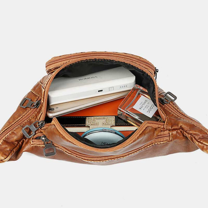 Gürteltasche für Damen, Braun, Tagesrucksack, Umhängetasche mit großem Fassungsvermögen