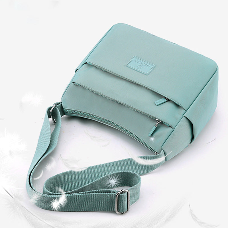 Geräumige Handtaschen mit mehreren Taschen für Damen, einfarbig, lässige Umhängetasche