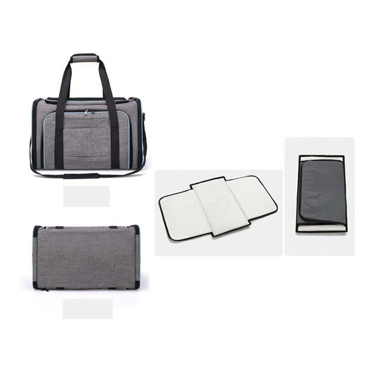 Erweiterbare Haustiertragetasche, tragbare, weiche Reisetasche für Haustiere mit belüftetem Design