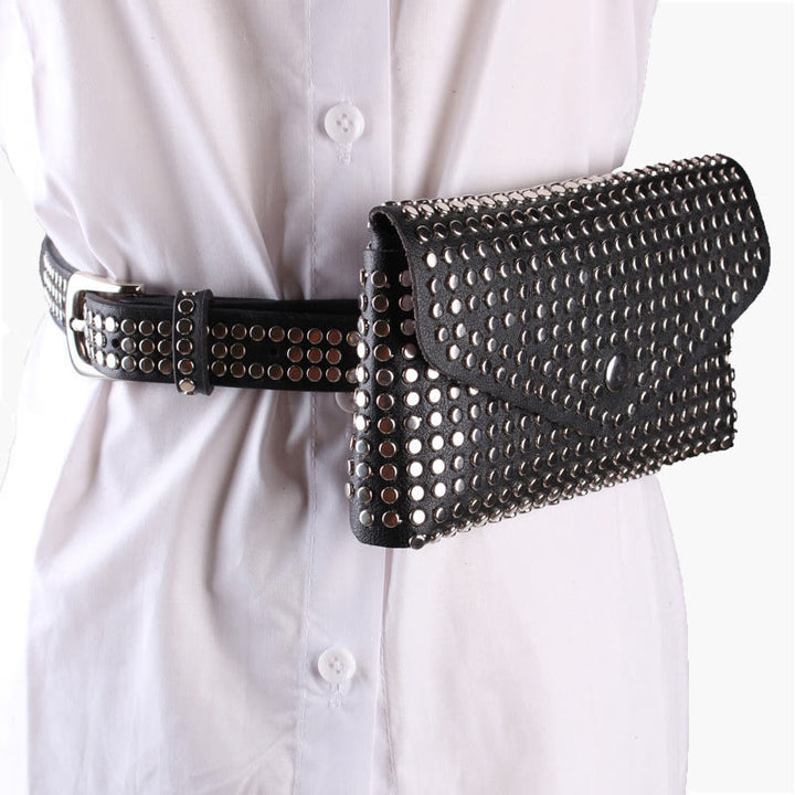 Punk-Gürteltasche für Damen mit funkelnden Nieten