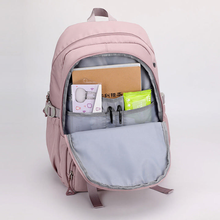 Rucksack für Damen, mehrere Taschen, großes Fassungsvermögen, Polyesterfaser, Schul-Tagesrucksack