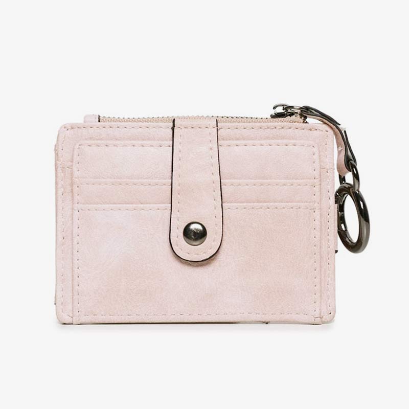 Schlankes Kartenetui, Vordertasche, Geldbörse, Kreditkartenhalter für Damen, mit Schlüsselanhänger