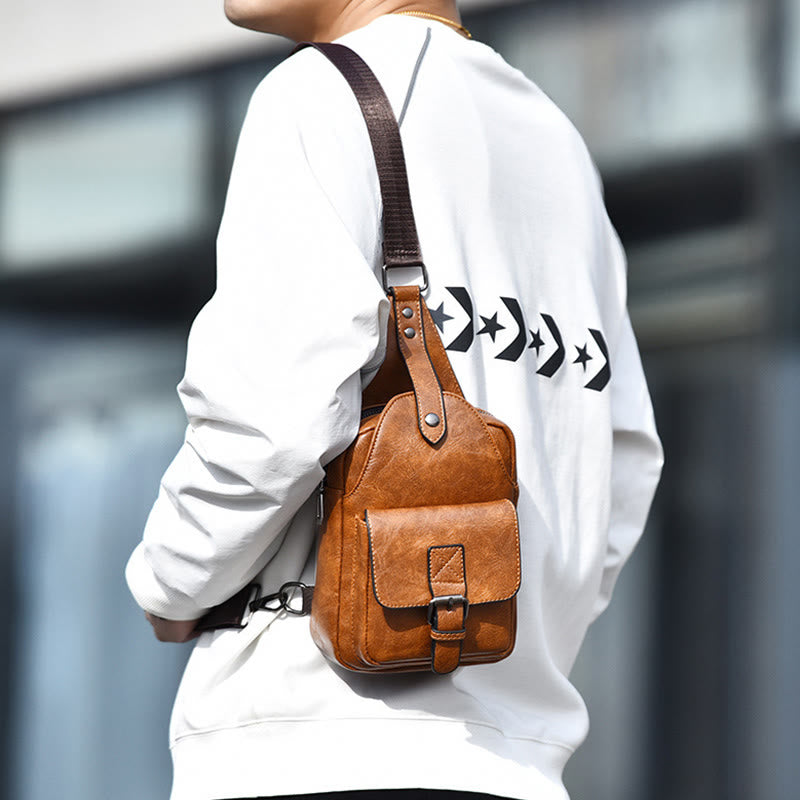 Schultertasche für Herren, für den täglichen Gebrauch, lässige, wasserdichte Retro-Umhängetasche