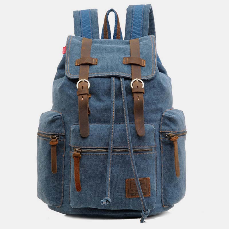 Großer Canvas-Rucksack im Vintage-Stil