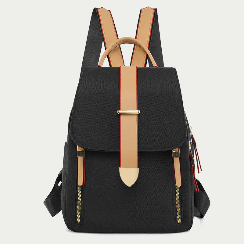 Nylon-Rucksack für Damen, einfarbig, Freizeittasche mit großer Kapazität