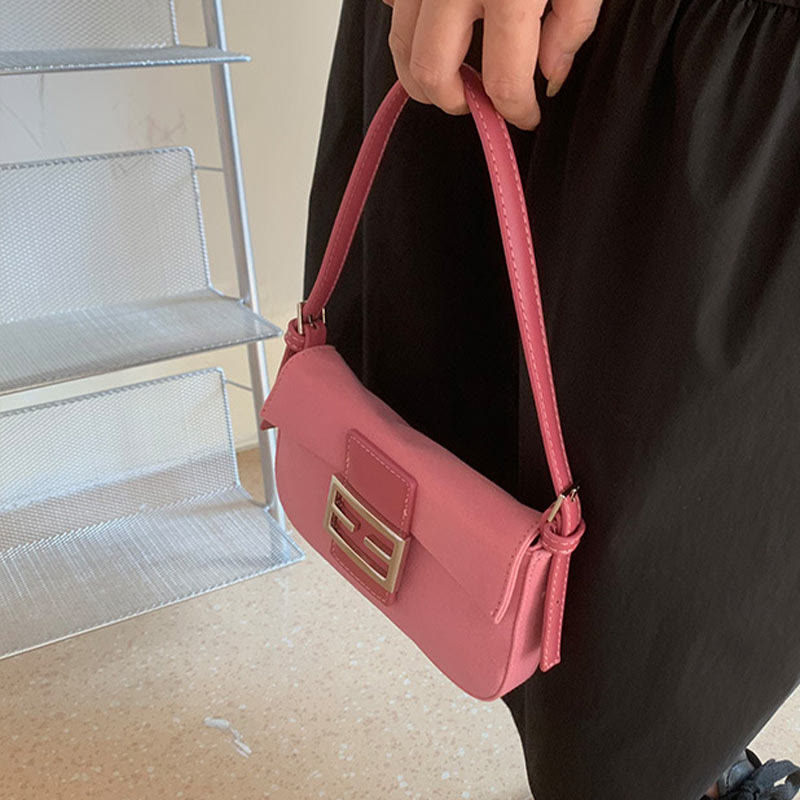 Umhängetasche für Damen, Vintage, mattrosa, elegante Handtasche