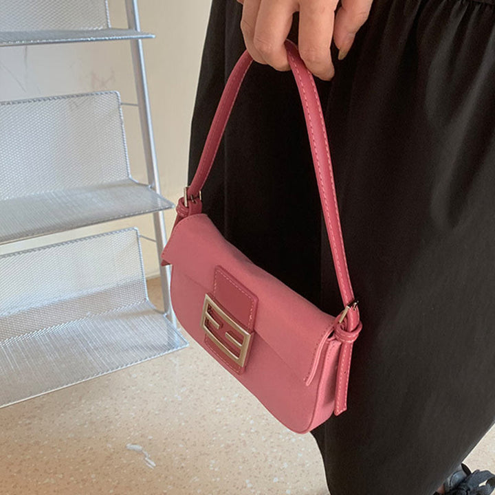 Umhängetasche für Damen, Vintage, mattrosa, elegante Handtasche