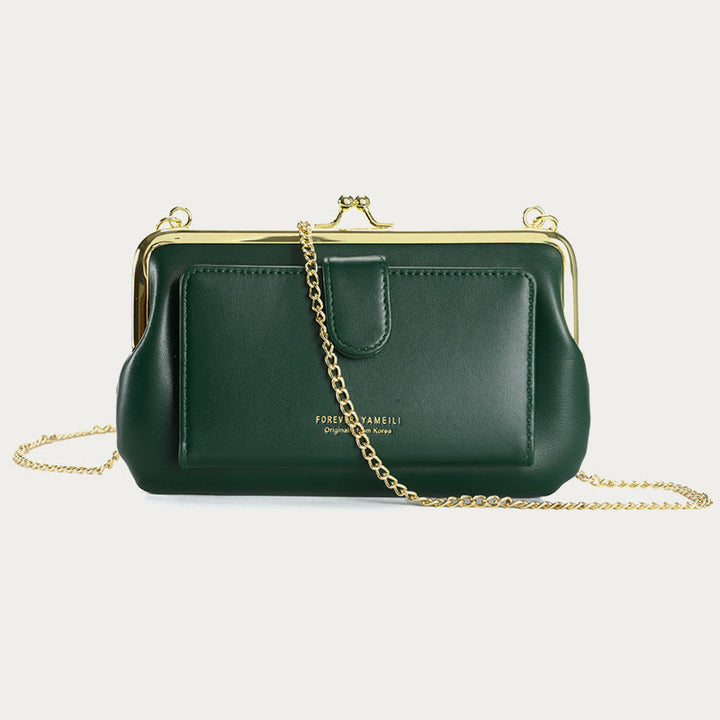 Handytasche für Damen, Umhängetasche mit Kette und mehreren Fächern