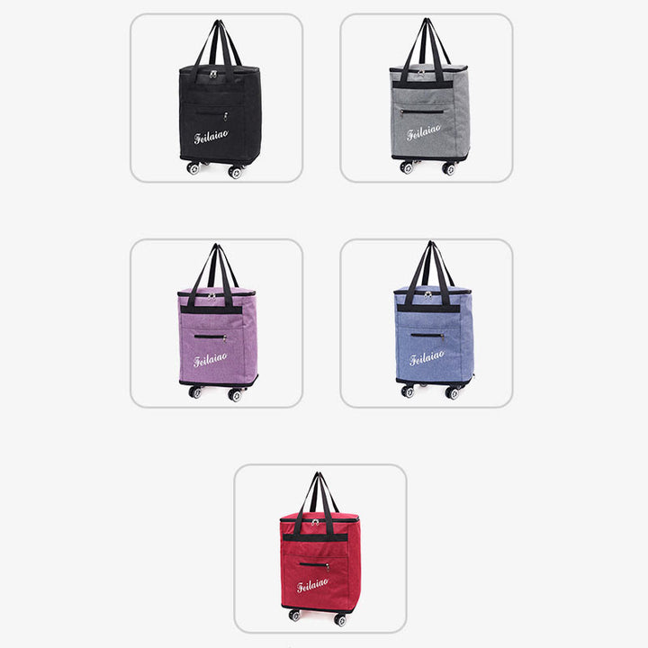 Kurzreise-Gepäcktasche mit Rollen für Damen, tragbar, konvex, Rucksack