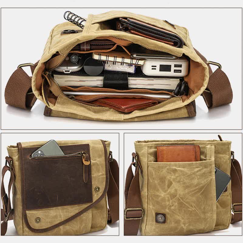 Herren Messenger Bags Canvas Umhängetasche Reise Arbeitstasche