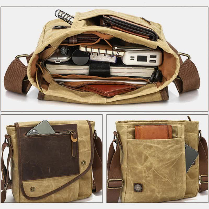 Herren Messenger Bags Canvas Umhängetasche Reise Arbeitstasche