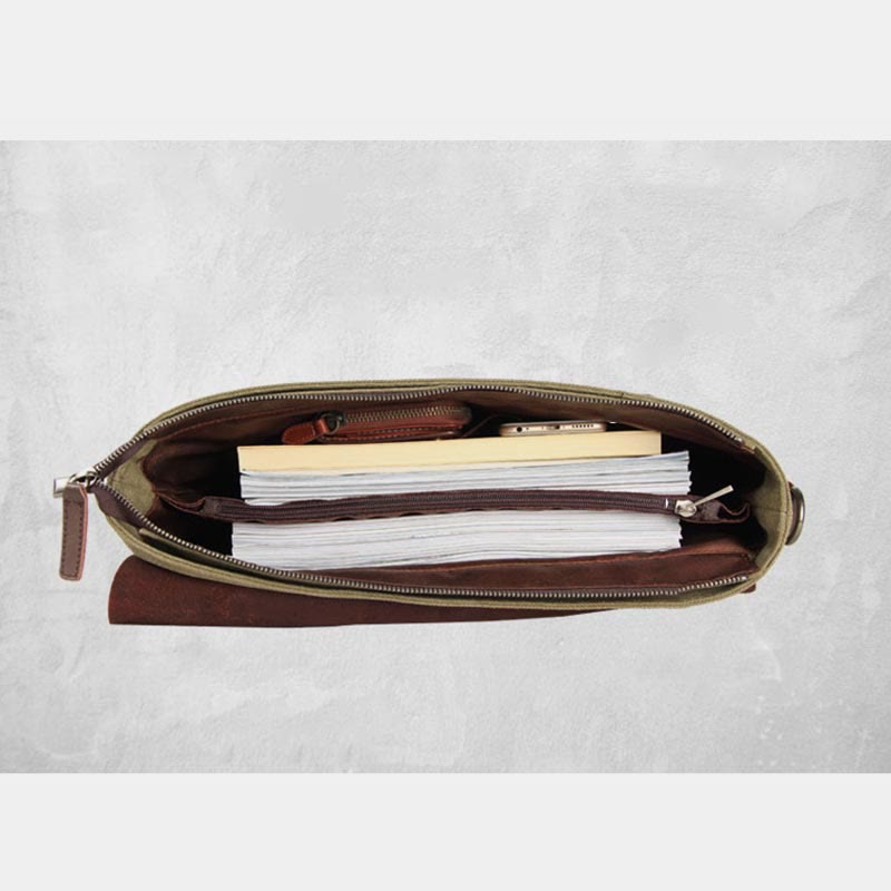 Umhängetasche für Herren, Canvas, lässig, Vintage, Dokumententasche