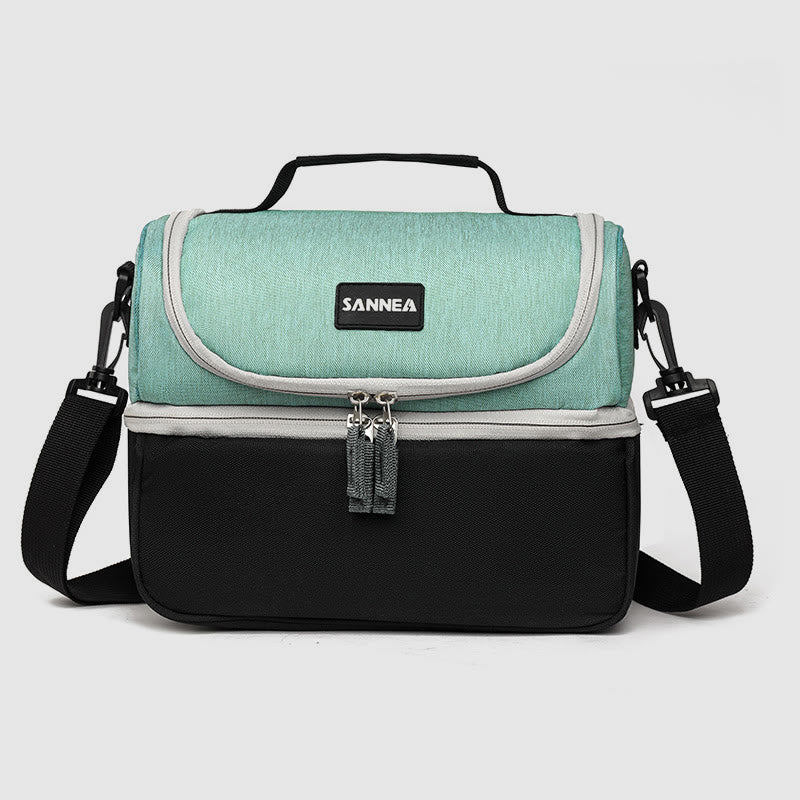 Kühltasche für Ausflüge, doppellagige Isolierung, Umhängetasche, Picknicktasche