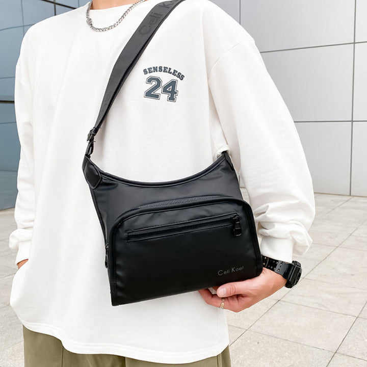 Einfache Messenger Bag mit breitem Riemen, leistungsstarke Umhängetasche für Herren