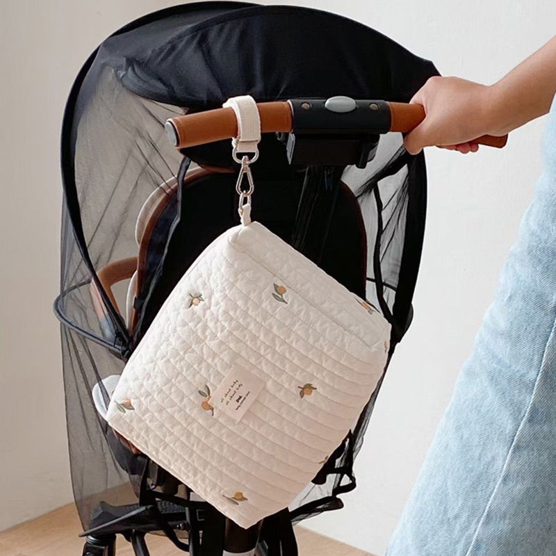 Stickerei Baumwolle Baby Windel Tasche Organizer Tasche Reise Mama Tasche