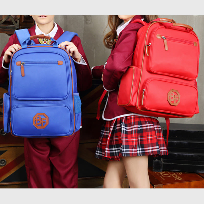 Rucksack für Schulkinder, großes Fassungsvermögen, wasserdichter Tagesrucksack aus Stoff