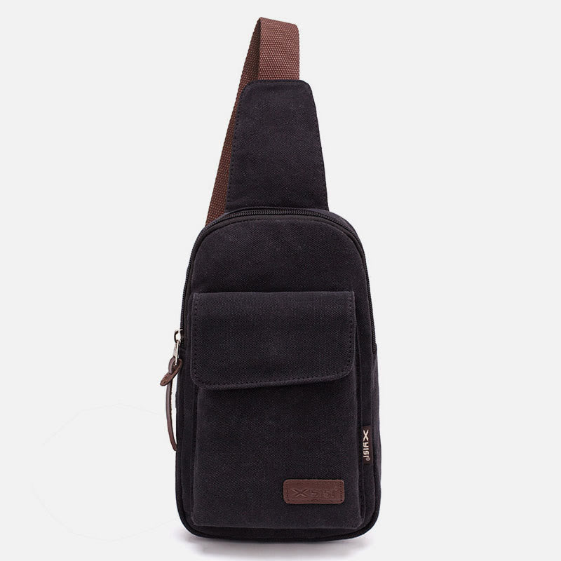 Sling Bag für Herren, multifunktionale Brusttasche aus Canvas für Outdoor-Sport und Freizeit