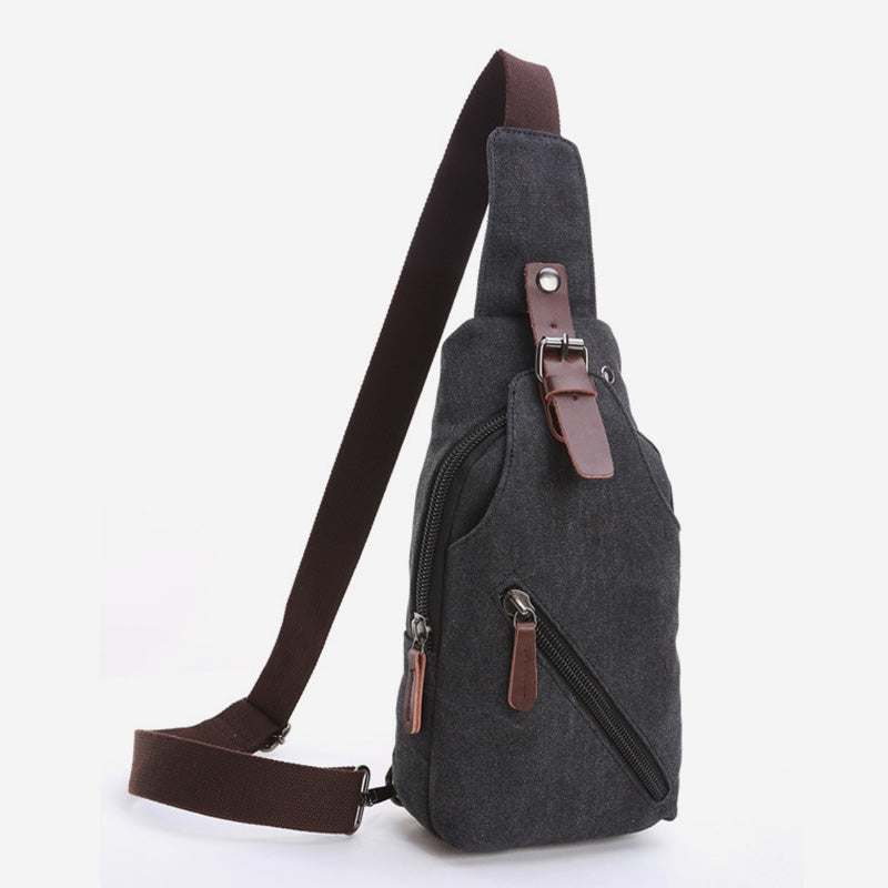 Multifunktionale Schultertasche aus Canvas im Vintage-Stil
