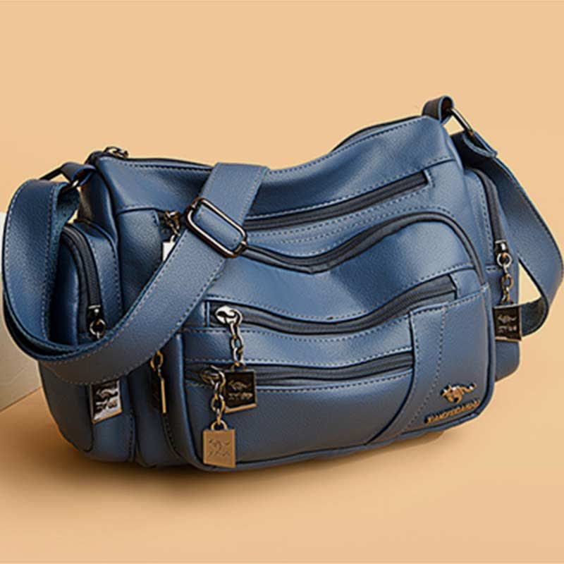 Umhängetasche aus Leder mit schweren Taschen und großer Kapazität, Tagesrucksack, Schultertasche