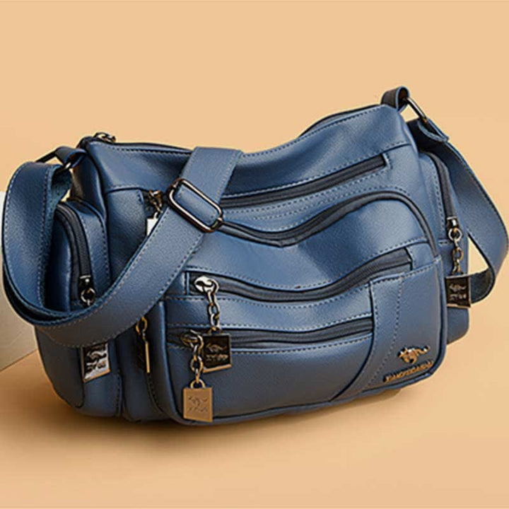 Umhängetasche aus Leder mit schweren Taschen und großer Kapazität, Tagesrucksack, Schultertasche