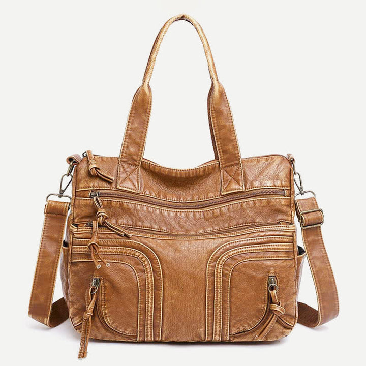 Retro-Tragetasche aus Kunstleder für Damen, Schultertasche mit Crossbody-Gurt