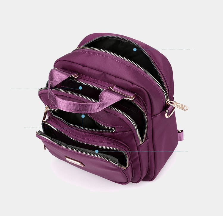 Wasserdichter Umhängetaschen-Rucksack mit mehreren Taschen