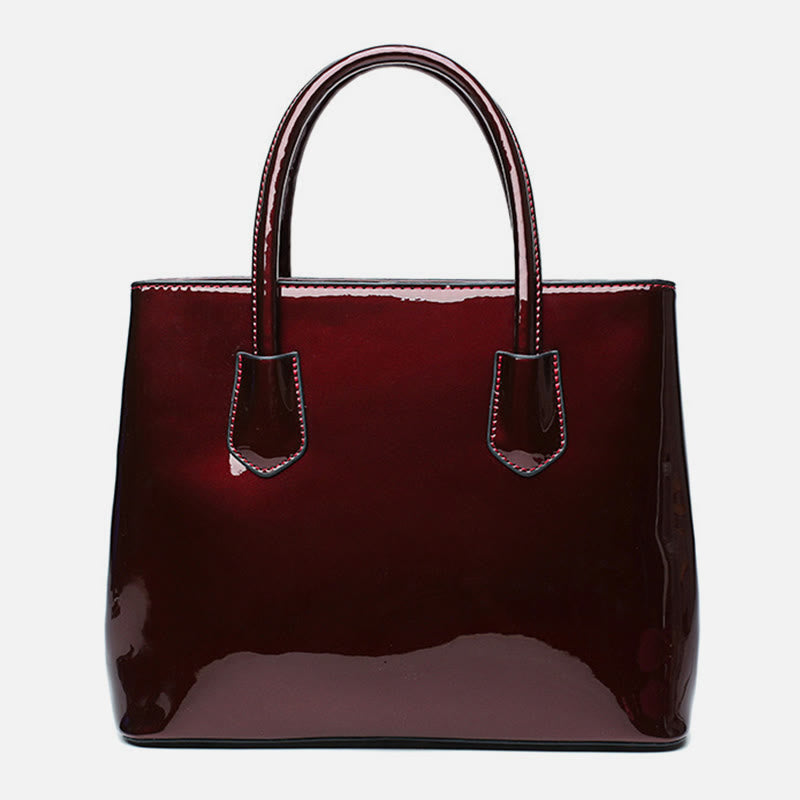Retro Spiegel glänzend Leder Bucket Bag Damen Umhängetasche - image 9