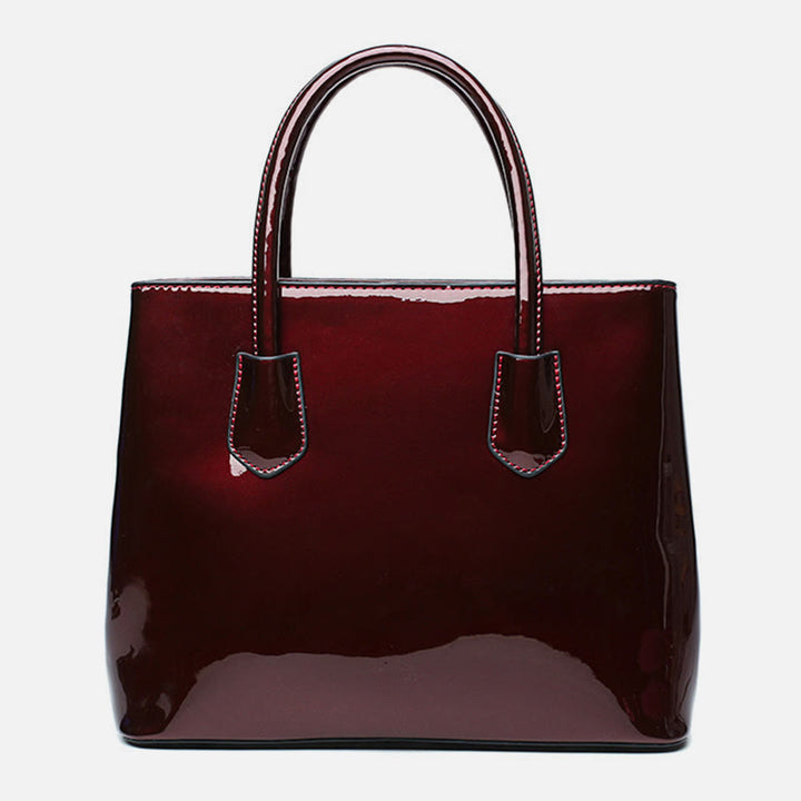 Retro Spiegel glänzend Leder Bucket Bag Damen Umhängetasche - image 9