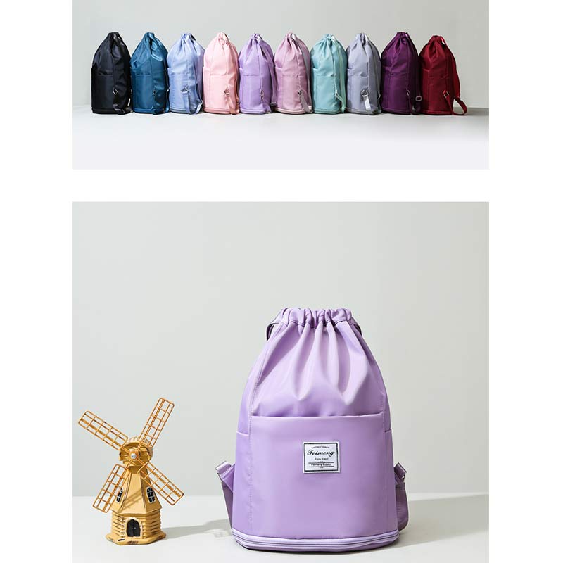 Kordelzug-Rucksack für Damen, wasserdicht, groß, Nass- und Trockentrennrucksack