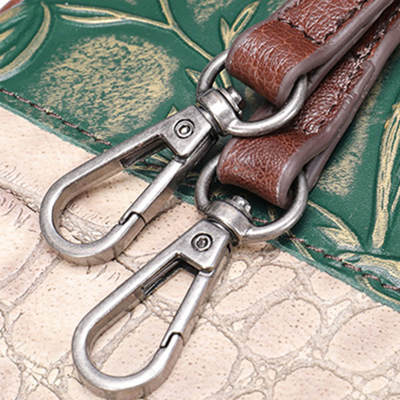 Handytasche für Damen, Umhängetasche aus Leder mit zufälligen Nähten und Farbe