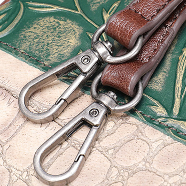 Handytasche für Damen, Umhängetasche aus Leder mit zufälligen Nähten und Farbe