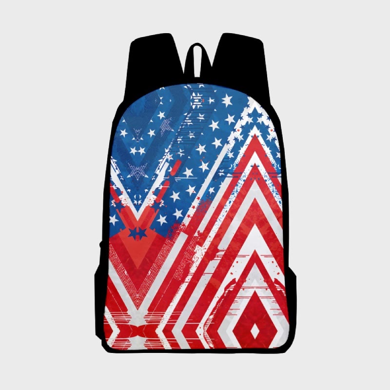 Rucksack mit amerikanischem Flaggen-Print für Teenager, Reisen, Wandern, Camping, Tagesrucksack