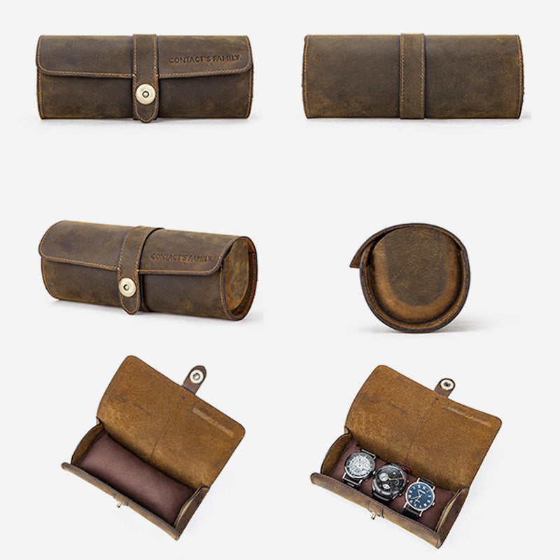 Unisex Vintage Roll Aufbewahrungstasche für Uhren