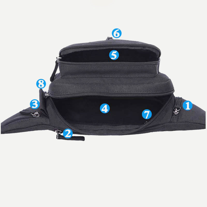 Unisex-Hüfttasche, leichte Brusttasche mit mehreren Taschen, Umhängetasche
