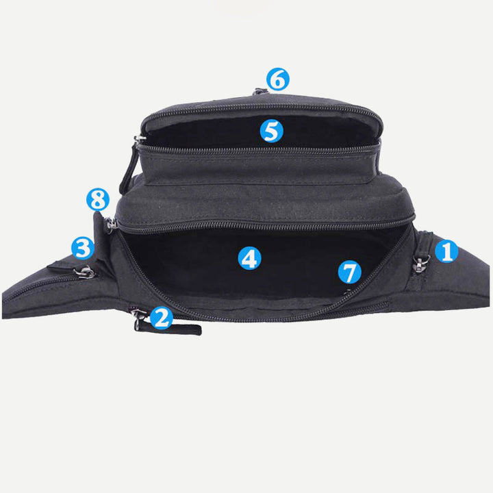 Unisex-Hüfttasche, leichte Brusttasche mit mehreren Taschen, Umhängetasche
