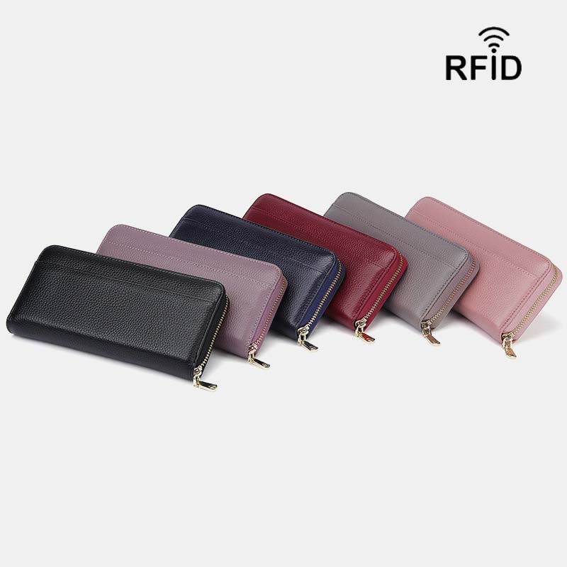 RFID-Geldbörse mit großem Fassungsvermögen, klassischer Kartenhalter, lange Geldbörse