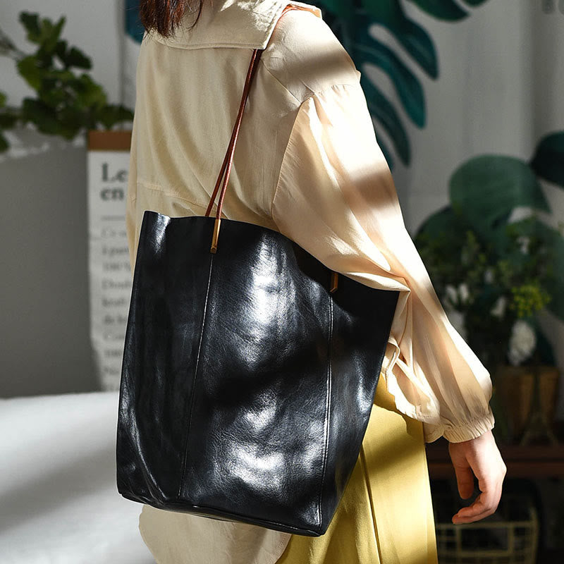 Handgemachte Einkaufstasche für Frauen große Kapazität Retro einfache Tasche