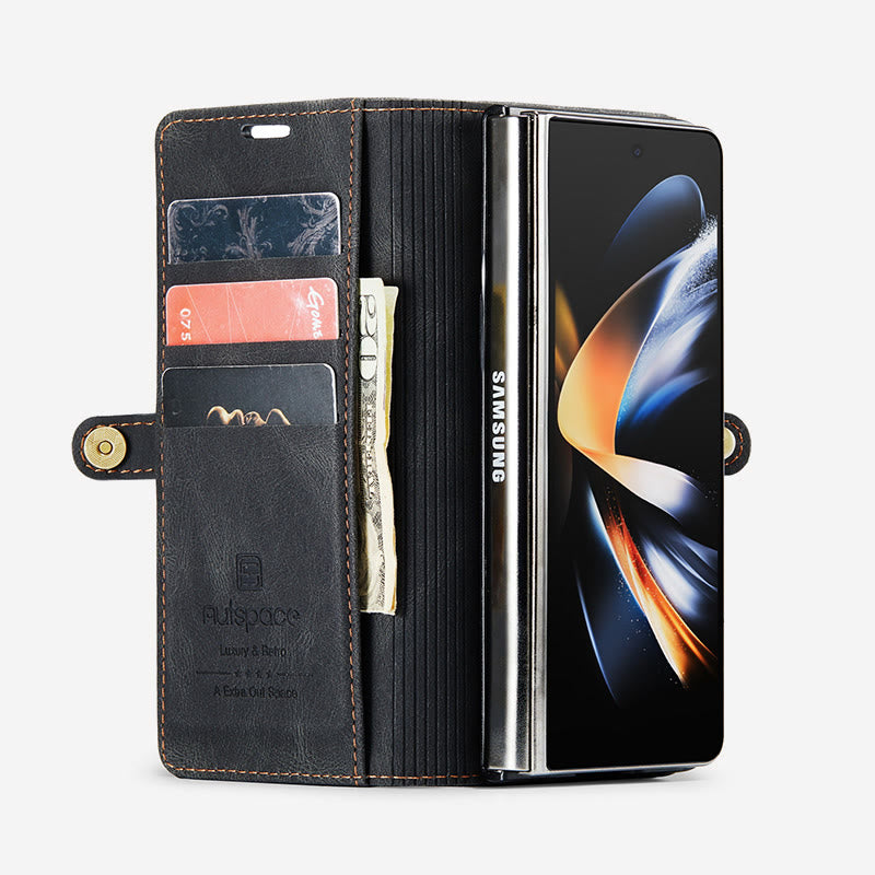 Klappbare Telefonhülle aus Schleifleder mit magnetischer Saugnapf-Schutzhülle