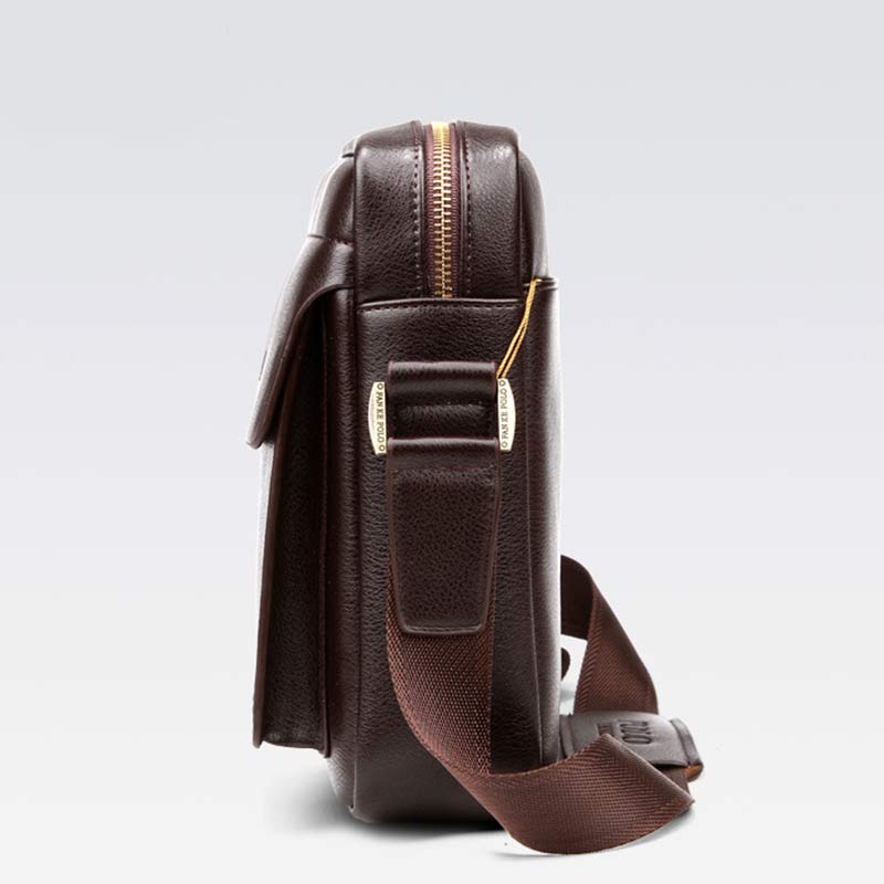 Herren Leder Umhängetasche Crossbody Bag Kleine Messenger Bag für die Arbeit Business