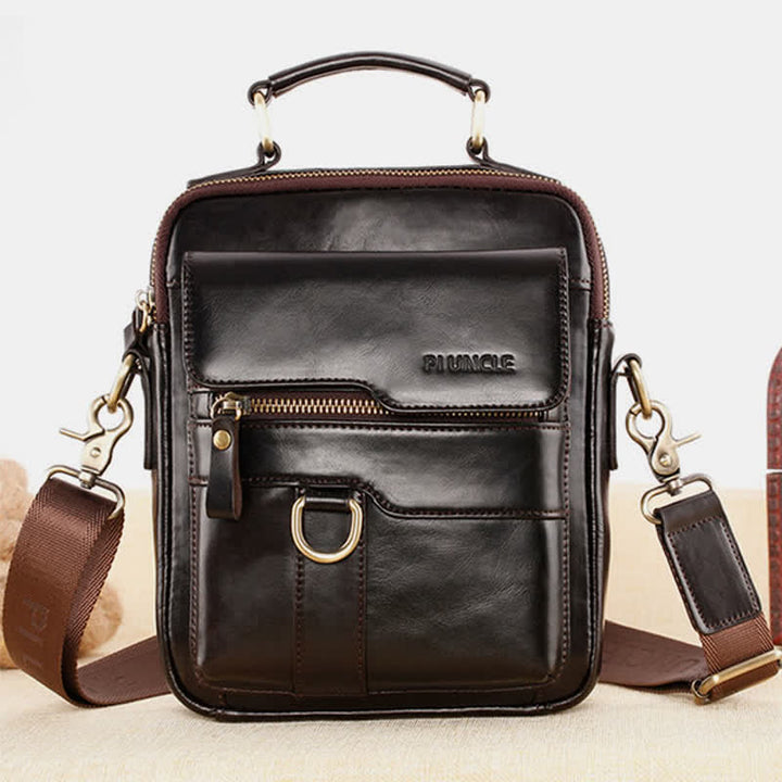 Umhängetasche aus echtem Leder, Vintage-Umhängetasche, Messenger-Handtasche für Herren
