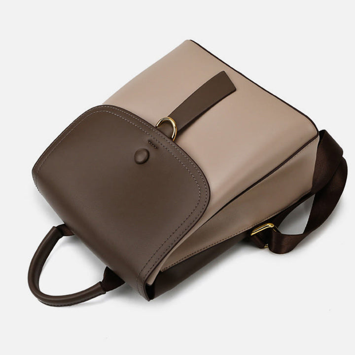 Minimalistischer Rucksack Farbkontrast Robustes veganes Leder Kleiner Tagesrucksack
