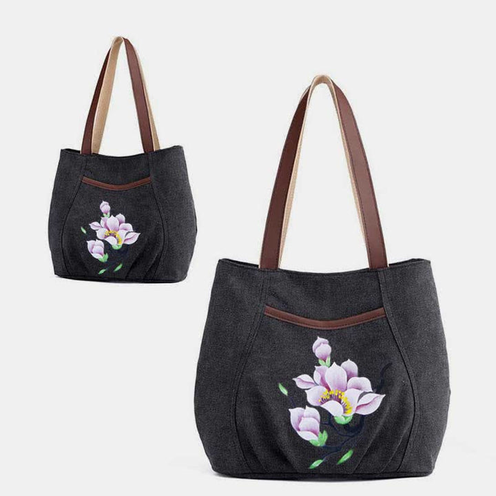 Lässige Canvas-Tragetasche mit mehreren Taschen für Damen, Umhängetasche mit Henkel