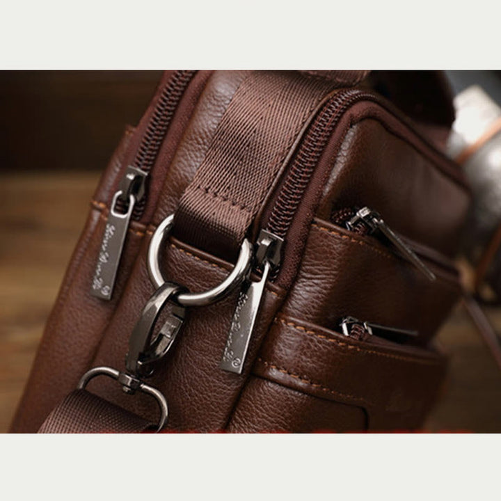Umhängetasche für Herren im Vintage-Stil, Umhängetasche aus sanftem Leder