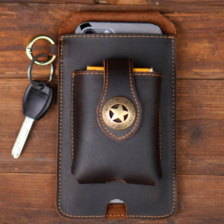 Echtes Leder Telefon Holster Universal Handy Halter Mit Gürtel Schleife