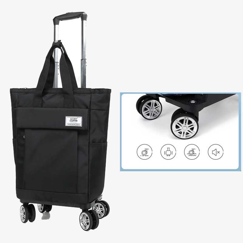 Rolltasche für kurze Reisen, leichte Einkaufshandtasche mit Zugstange
