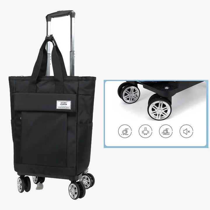 Rolltasche für kurze Reisen, leichte Einkaufshandtasche mit Zugstange