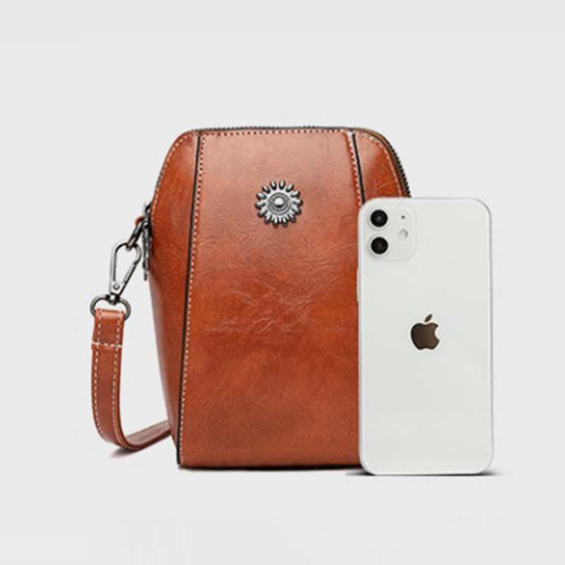 Weiche Leder-Telefontasche für Damen Crossbody Mini Bag