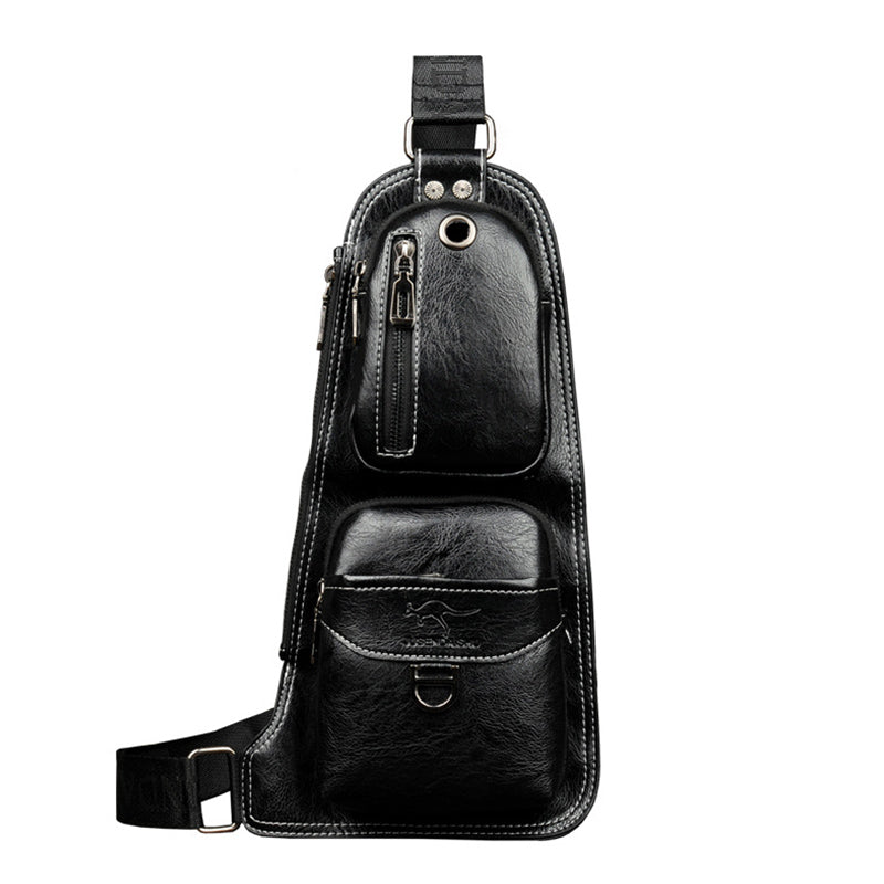 Schultertasche, Rucksack für Herren, Umhängetasche, Brusttasche, Tagesrucksack, Outdoor-Reisen - Schwarz - image 2