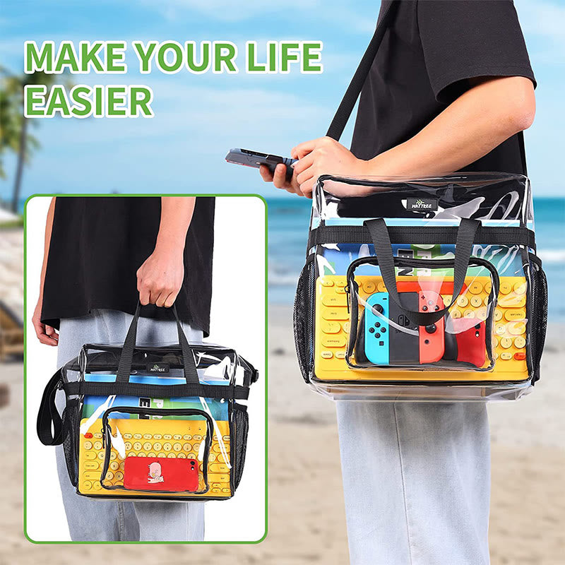 Große, wasserdichte, lässige, transparente Handtasche 